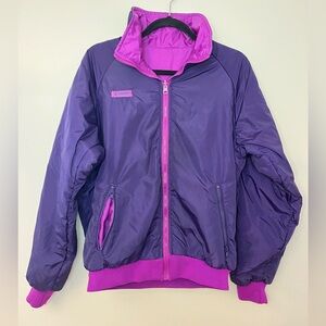 Vintage Columbia Reversible Thinsulate Puffer Jacket Purple Pink Mens M Bomber